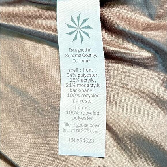 Athleta Responsible Tundra Down Vest Faux Sherpa Olive Brown SZ XXS - Picture 9 of 9